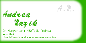 andrea mazik business card